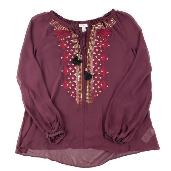 Altuzarra Tops - Altuzarra Womens Blouse Burgundy Small Petite